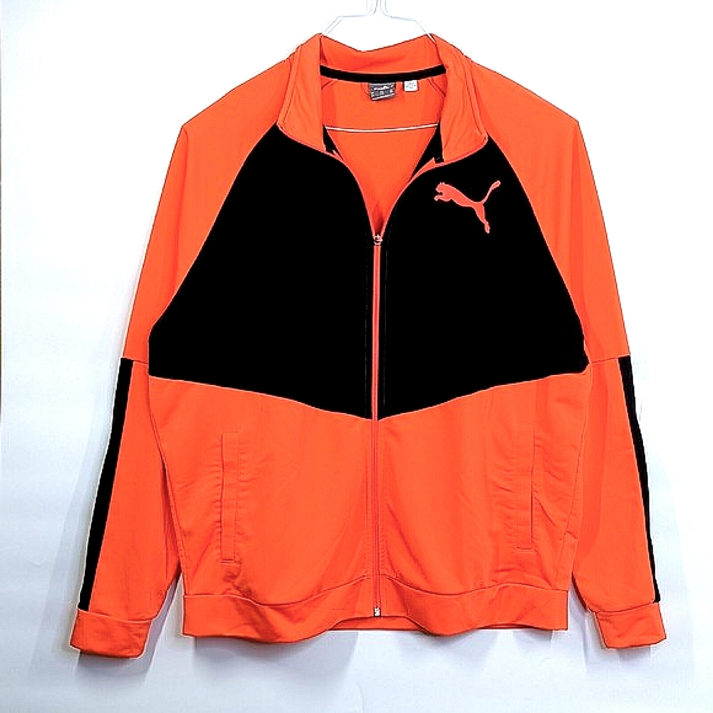 PUMA Mens Contrast 2.0 Jacket Orange Black size  2XL